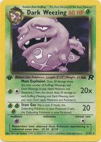 pokemon team rocket 1st edition dark weezing 31 82 1st edition