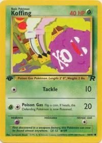 pokemon team rocket 1st edition koffing 58 82 1st edition