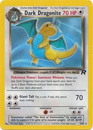 Dark Dragonite 5-82 - Non-Holo Rare Misprint