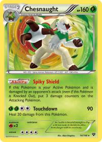 pokemon xy base set chesnaught 14 146