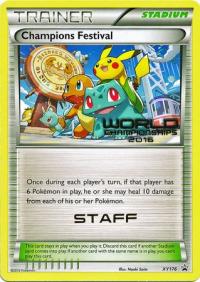 pokemon xy promos champions festival xy176 staff worlds 16 promo