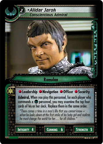 Alidar Jarok, Conscientious Admiral