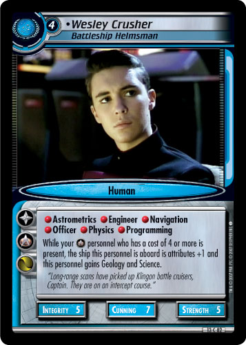 Wesley Crusher, Battleship Helmsman