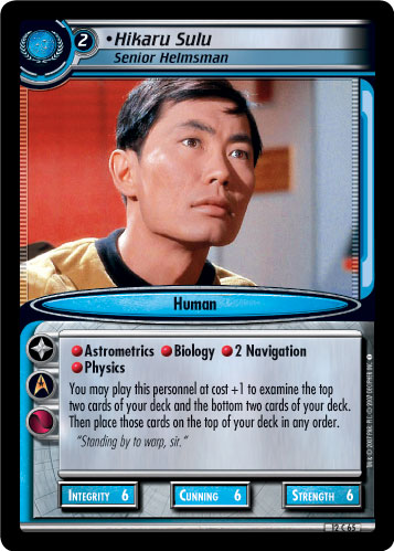 Hikaru Sulu, Senior Helmsman