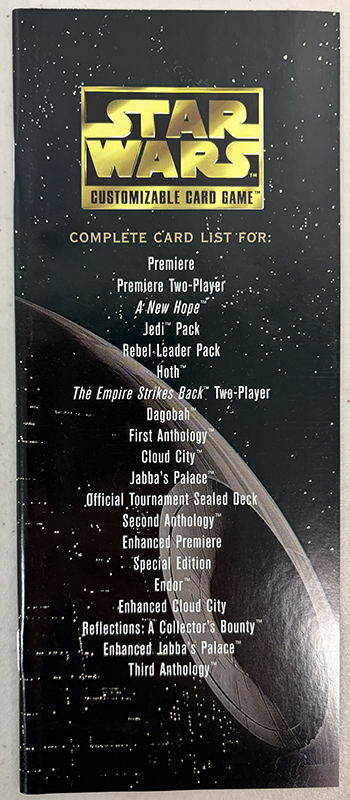 SWCCG Anthology Checklist