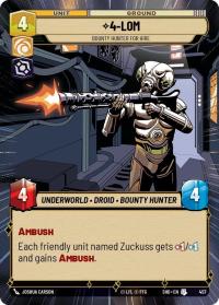 star wars unlimited shadows of the galaxy 4 lom bounty hunter for hire hyperspace foil