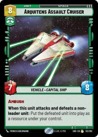 star wars unlimited shadows of the galaxy arquitens assault cruiser foil