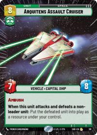 star wars unlimited shadows of the galaxy arquitens assault cruiser hyperspace foil