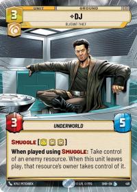 star wars unlimited shadows of the galaxy dj blatant thief hyperspace