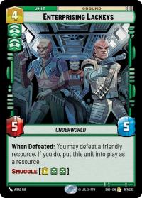 star wars unlimited shadows of the galaxy enterprising lackeys foil