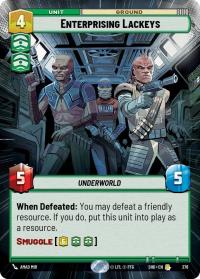 star wars unlimited shadows of the galaxy enterprising lackeys hyperspace foil