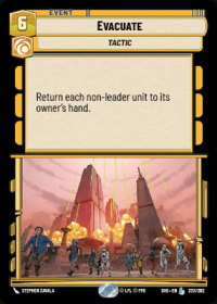 star wars unlimited shadows of the galaxy evacuate foil
