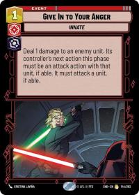 star wars unlimited shadows of the galaxy give in to your anger foil