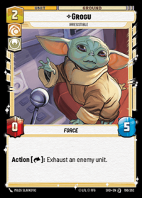 star wars unlimited shadows of the galaxy grogu irresistible foil