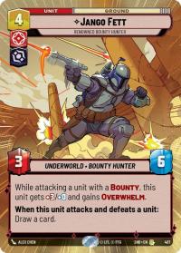 star wars unlimited shadows of the galaxy jango fett renowned bounty hunter hyperspace
