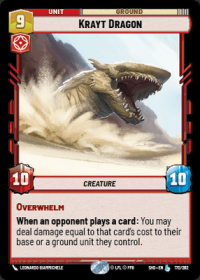 star wars unlimited shadows of the galaxy krayt dragon foil