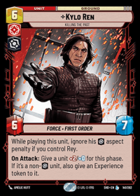 star wars unlimited shadows of the galaxy kylo ren killing the past foil