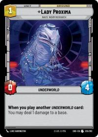 star wars unlimited shadows of the galaxy lady proxima white worm matriarch