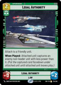 star wars unlimited shadows of the galaxy legal authority