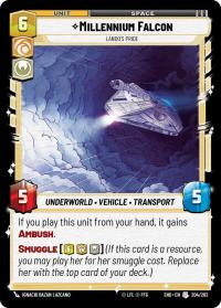 star wars unlimited shadows of the galaxy millennium falcon lando s pride foil