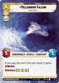 star wars unlimited shadows of the galaxy millennium falcon lando s pride hyperspace foil