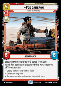 star wars unlimited shadows of the galaxy poe dameron quick to improvise foil