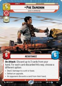 star wars unlimited shadows of the galaxy poe dameron quick to improvise hyperspace foil