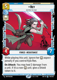 star wars unlimited shadows of the galaxy rey keeping the past foil