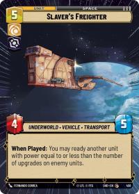 star wars unlimited shadows of the galaxy slaver s freighter hyperspace foil