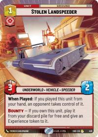 star wars unlimited shadows of the galaxy stolen landspeeder hyperspace foil