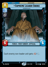 star wars unlimited shadows of the galaxy supreme leader snoke shadow ruler foil