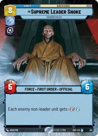 star wars unlimited shadows of the galaxy supreme leader snoke shadow ruler hyperspace foil