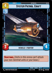 star wars unlimited shadows of the galaxy system patrol craft sog foil