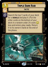 star wars unlimited shadows of the galaxy triple dark raid foil