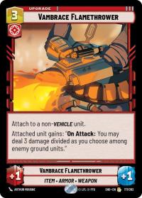 star wars unlimited shadows of the galaxy vambrace flamethrower foil