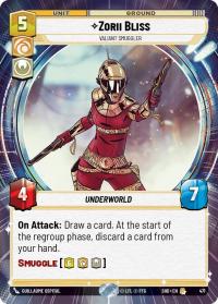 star wars unlimited shadows of the galaxy zorii bliss valiant smuggler foil