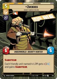 star wars unlimited shadows of the galaxy zuckuss bounty hunter for hire foil