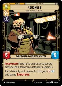 star wars unlimited shadows of the galaxy zuckuss bounty hunter for hire