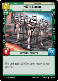 star wars unlimited spark of rebellion 97th legion keeping the peace on sullust foil