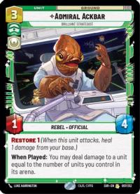 star wars unlimited spark of rebellion admiral ackbar brilliant strategist