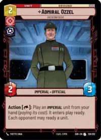 star wars unlimited spark of rebellion admiral ozzel overconfident foil