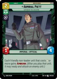 star wars unlimited spark of rebellion admiral piett captain of the executor foil