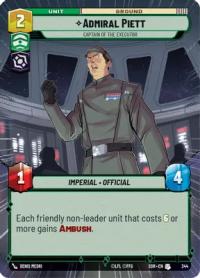 star wars unlimited spark of rebellion admiral piett captain of the executor hyperspace foil