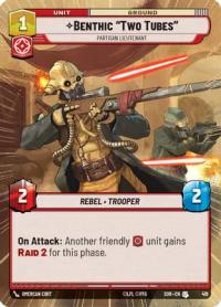star wars unlimited spark of rebellion benthic two tubes partisan lieutenant hyperspace