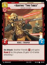 star wars unlimited spark of rebellion benthic two tubes partisan lieutenant