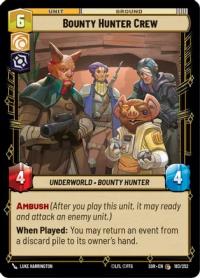 star wars unlimited spark of rebellion bounty hunter crew foil