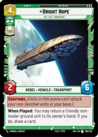 star wars unlimited spark of rebellion bright hope the last transport foil