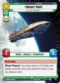 star wars unlimited spark of rebellion bright hope the last transport hyperspace foil