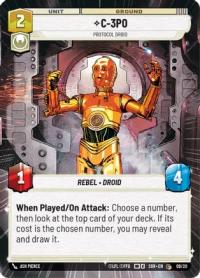 star wars unlimited spark of rebellion c 3po protocol droid hyperspace weekly play promos