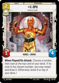 star wars unlimited spark of rebellion c 3po protocol droid